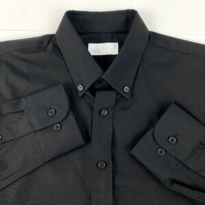 New w Tags Nordstrom Easy Care Long Sleeve Shirt Mens 15.5 34-35 Trim Fit Black